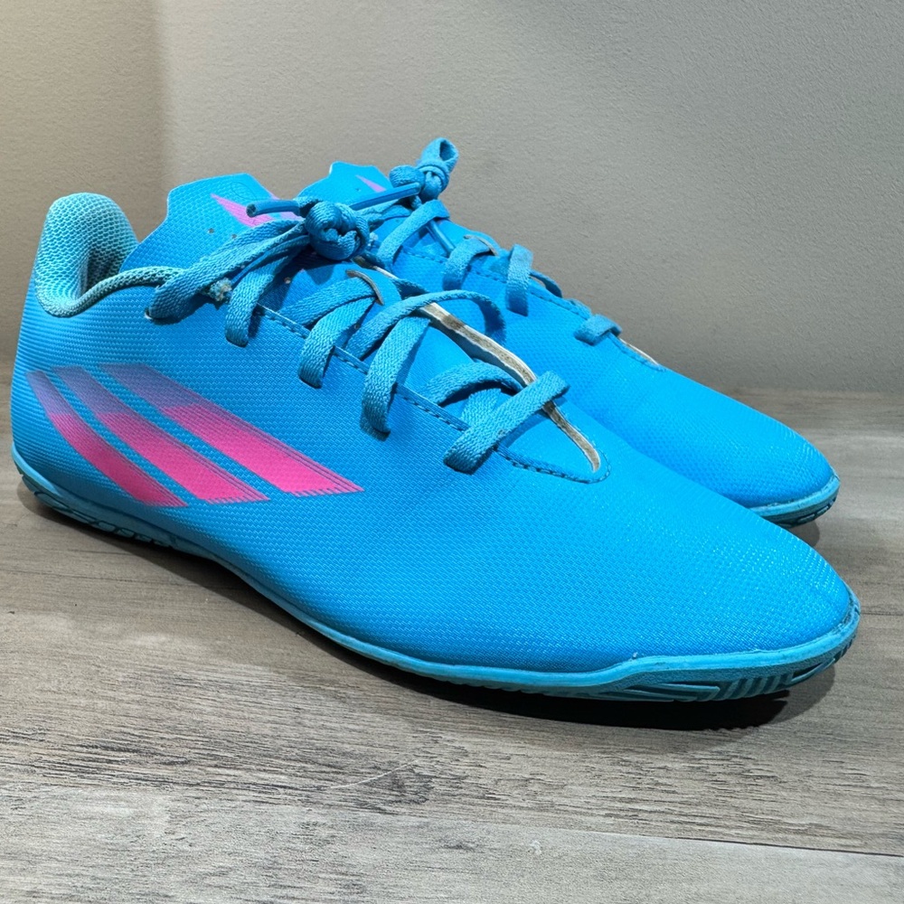 Adidas X Speed Flow.4 Indoor Soccer Shoe Pink Blue Sz 4.5